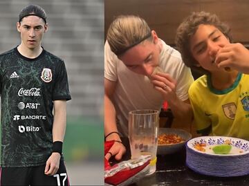 Marcelo Flores aprende a hacer tacos; niño le enseña