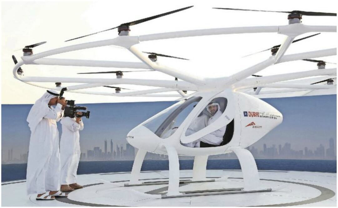 El taxi volador no estaba tripulado para su vuelo de prueba.