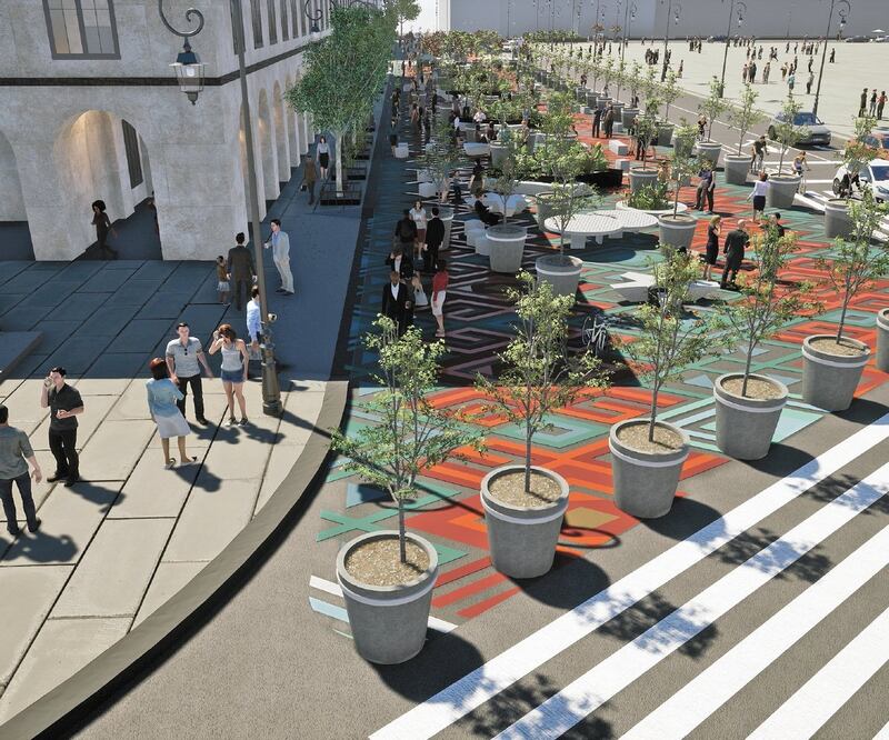 El Gobierno local prevé para la parte sur del Zócalo reducir a dos carriles la circulación para dar más espacio al peatón. Foto: ESPECIAL