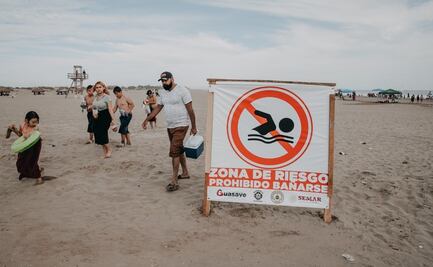 Desalojan a bañistas por mar de fondo en playas de Guasave, Sinaloa