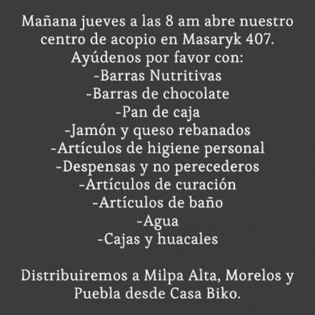 Lista de restaurantes que envían alimentos y ayuda a Morelos