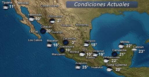 Continúan las lluvias en gran parte del país por Frente Frío 17