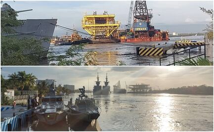 Crecida de río por huracán Grace provoca choque de buque y plataforma en Veracruz