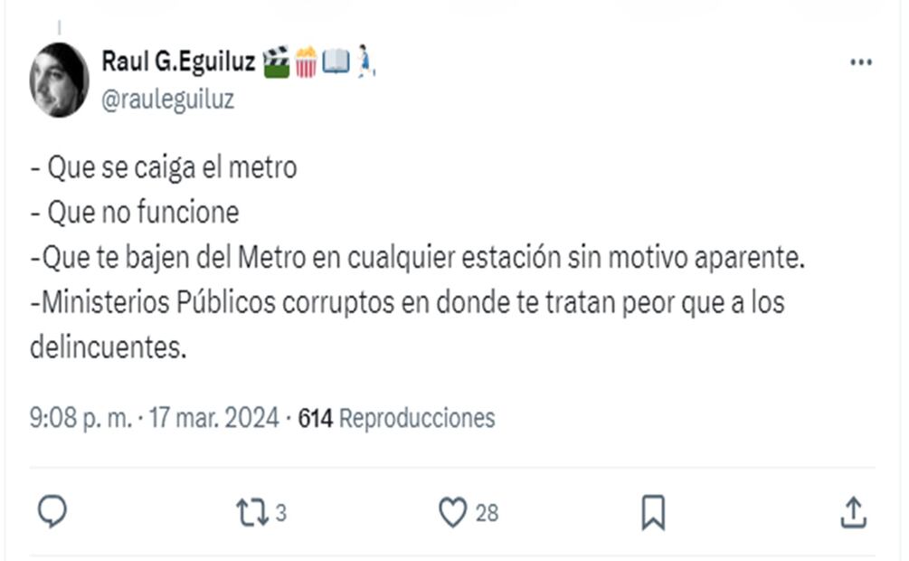 Usuarios de la plataforma X, usan el "Chilango Moment" para hacer denuncias sobre anomalías en la CDMX. Foto: Captura de pantalla, X
