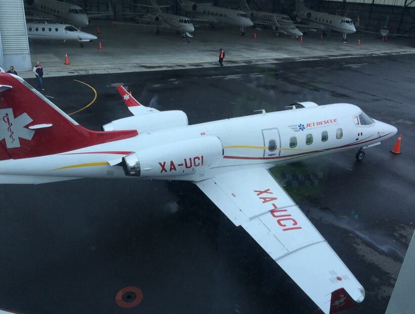 Así es la aeronave Learjet 55. Foto: Jet Rescue