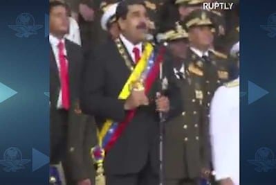 Difunden video de detonaciones durante discurso de Nicolás Maduro