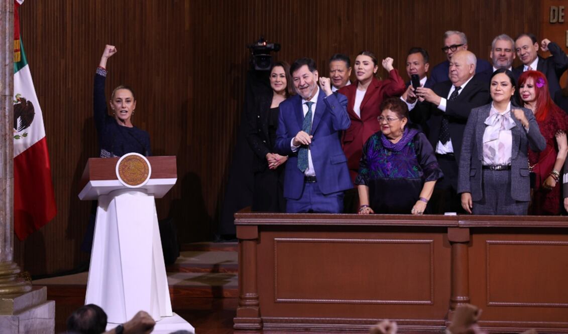 "No somos colonia de nadie, ni protectorado de nadie", dijo la presidenta Claudia Sheinbaum durante aniversario de la Constitución de 1917. Foto: Diego Simón Sánchez/EL UNIVERSAL