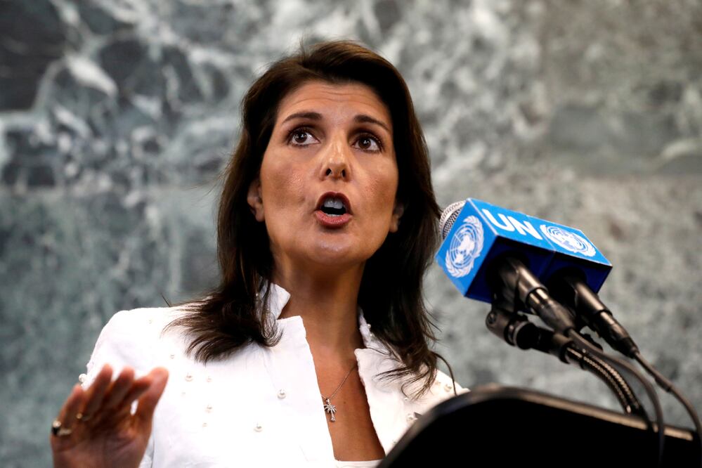 La embajadora de Estados Unidos ante Naciones Unidas, Nikki Haley. Foto: Reuters