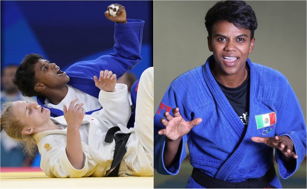 La judoca mexicana Prisca Awiti en su combate de octavos de final. FOTO: ESPECIAL
