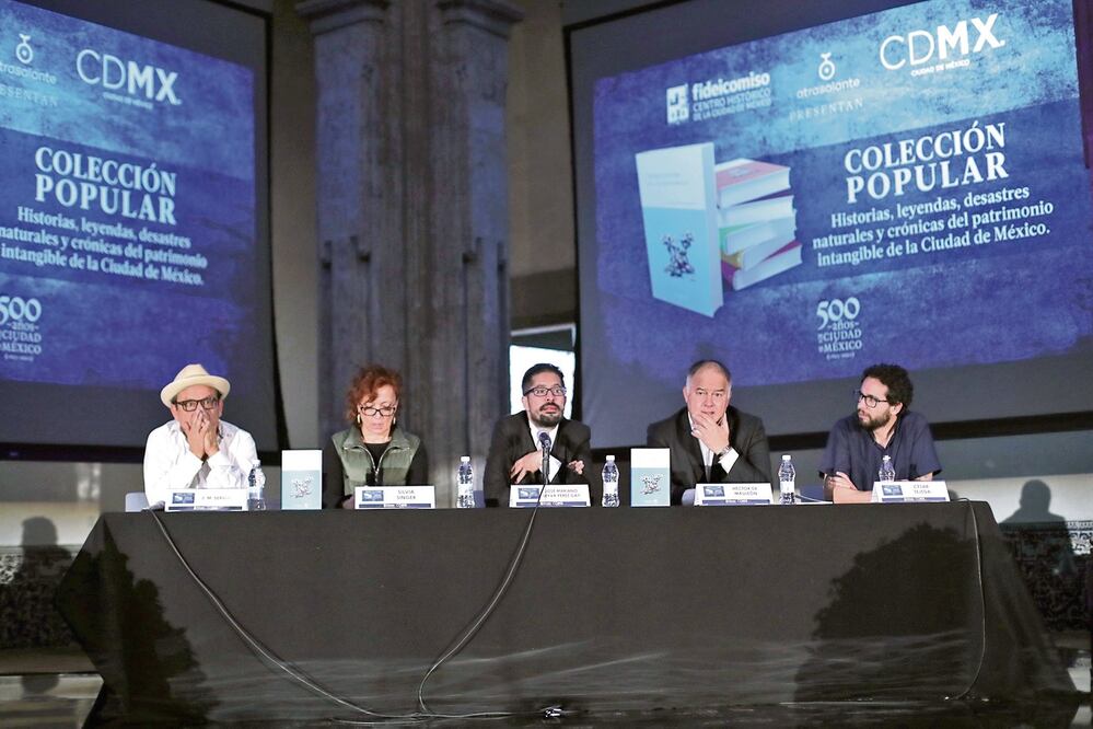 J. M. Servín, Silvia Singer, José Mariano Leyva, Héctor de Mauleón y César Tejeda, en la presentación (GERMÁN ESPINOSA. EL UNIVERSAL)