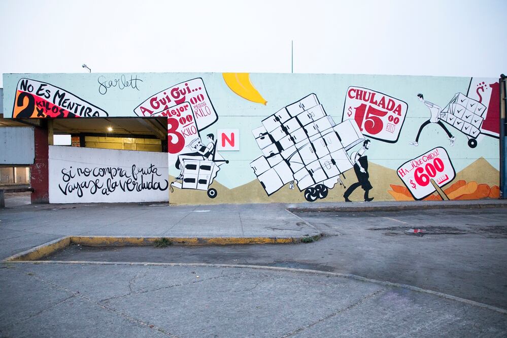 Artistas nacionales e internacionales han creado 32 murales en la Central de Abasto de la CDMX. (Foto: Cortesía Central de Muros)