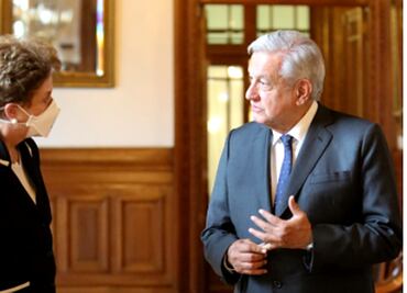 AMLO recibe a Dilma Rousseff, expresidenta de Brasil, en Palacio Nacional