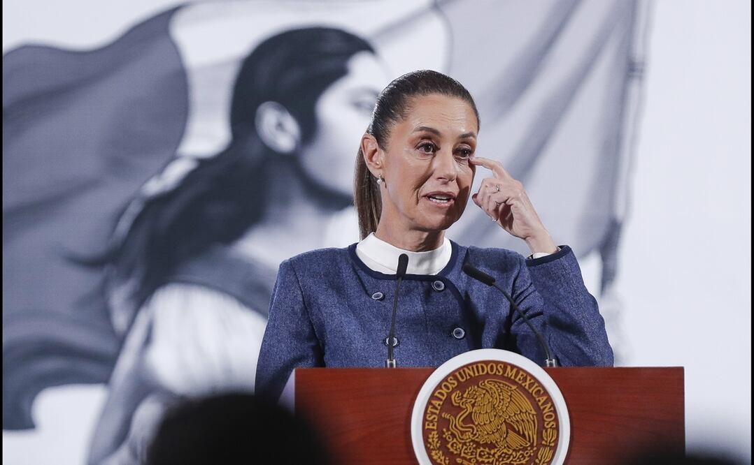 Claudia Sheinbaum en la mañanera del 26 de febrero de 2025. Foto: EFE