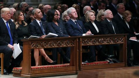 La histórica foto de cuatro presidentes estadounidenses y el último adiós a Bush