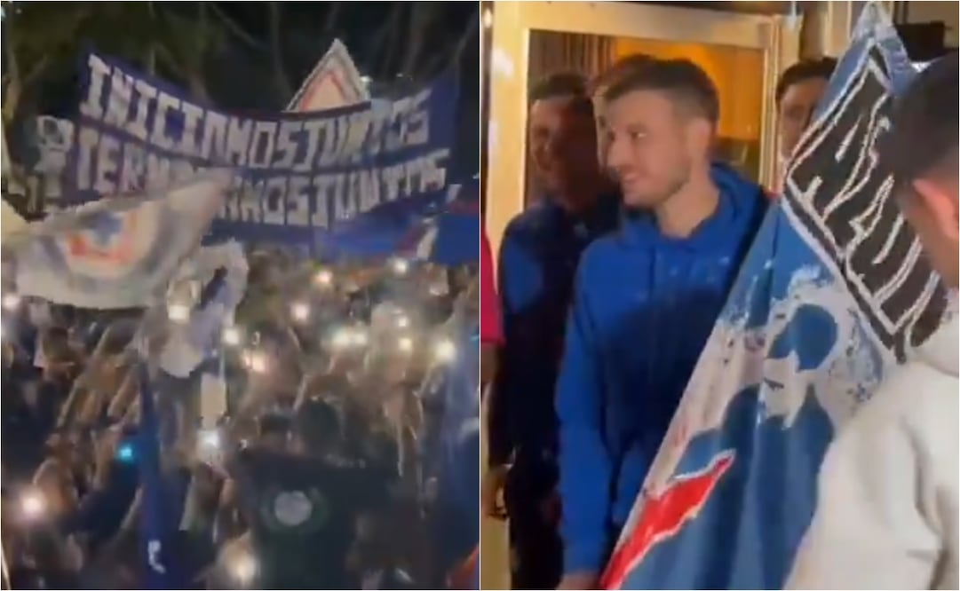 FOTO: ESPECIAL - Cruz Azul recibe espectacular serenata previo al duelo ante América; los jugadores agradecieron el apoyo de la afición
