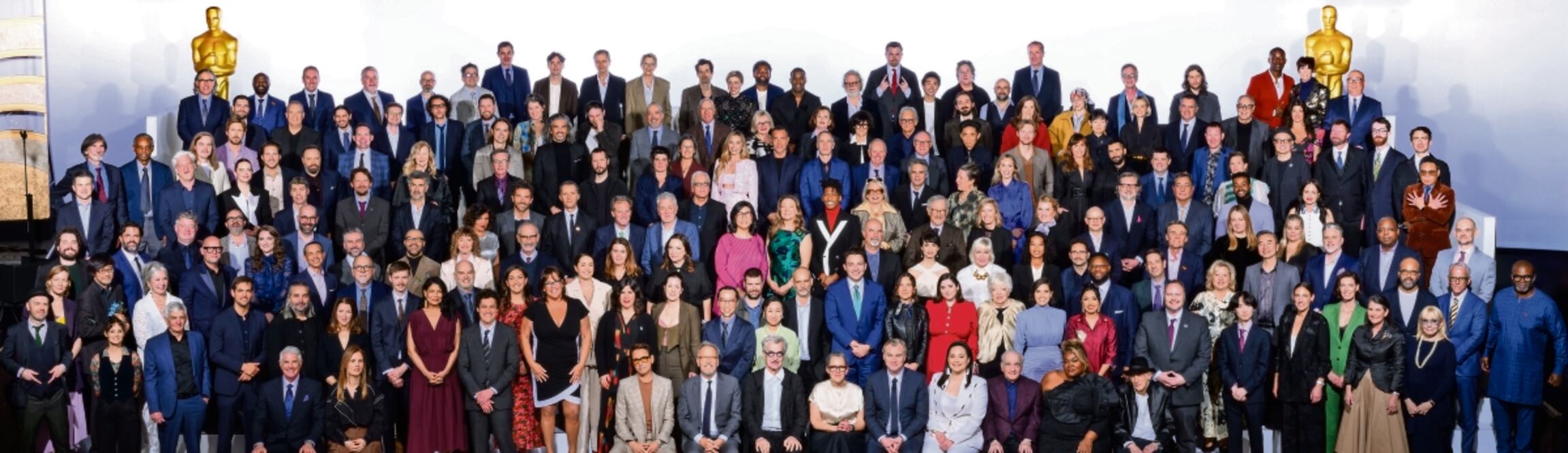 Rodrigo Prieto (en el círculo) posa con el resto de los nominados que disputarán la estatuilla dorada en la edición 96, a celebrarse el 10 de marzo. Foto: Richard Harbaugh / A.M.P.A.S.