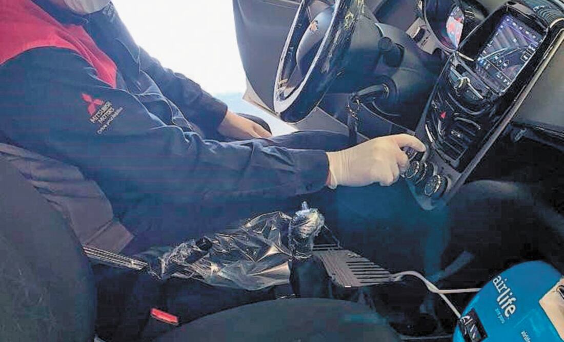 Las agencias de Mitsubishi utilizan el sistema Airlife para la sanitización, el cual rocía oxígeno ionizado en el interior del vehículo. Foto: CORTESÍA