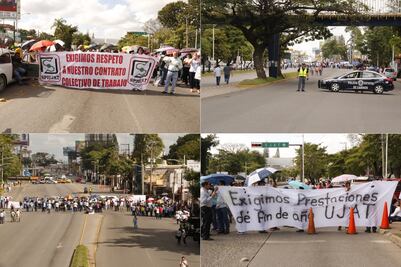 Maestros universitarios protestan por falta de aguinaldo en Villahermosa