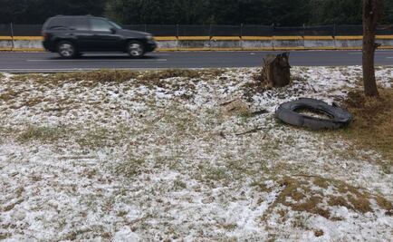 Granizada sobre la autopista México-Cuernavaca