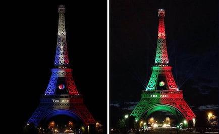 Iluminan Torre Eiffel con los colores de Francia y Portugal