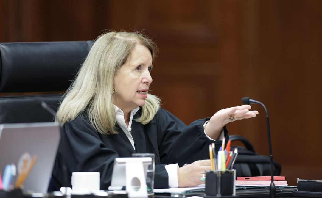 La ministra Loretta Ortiz Ahlf durante sesión de la Suprema Corte de Justicia de la Nación del pasado 14 de abril de 2026. Foto: SCJN/ Cuartoscuro
