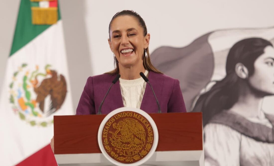 Conferencia matutina de la presidenta Claudia Sheinbaum en Palacio Nacional el 14 de agosto de 2025. Foto: Carlos Mejía / EL UNIVERSAL