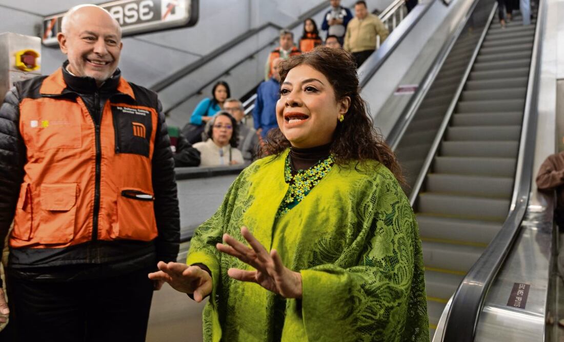 El pasado 26 de diciembre en el Metro Puebla de la L9, Clara Brugada dio a conocer la conclusión de renovación de 18 nuevas escaleras eléctricas. Foto: Archivo | El Universal (13/01/2025)