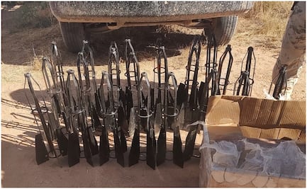 Aseguran aditamentos para lanzar explosivos con drones y diverso material bélico en Caborca, Sonora; no hay detenidos