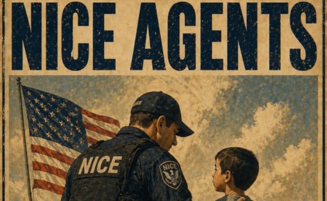 La Casa Blanca realizó una imagen con IA de un oficial de ICE (NICE) junto a un menor de edad. Foto: X (@WhiteHouse)