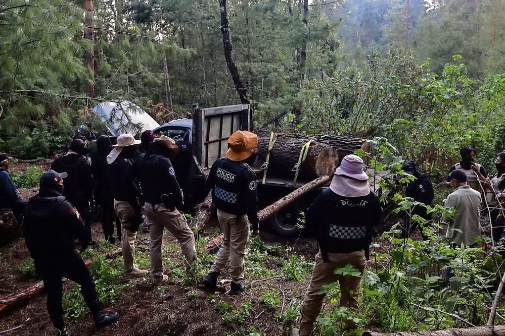 Los brigadistas encontraron una camioneta abandonada que contenía madera. Foto: Hugo Salvador / EL UNIVERSAL