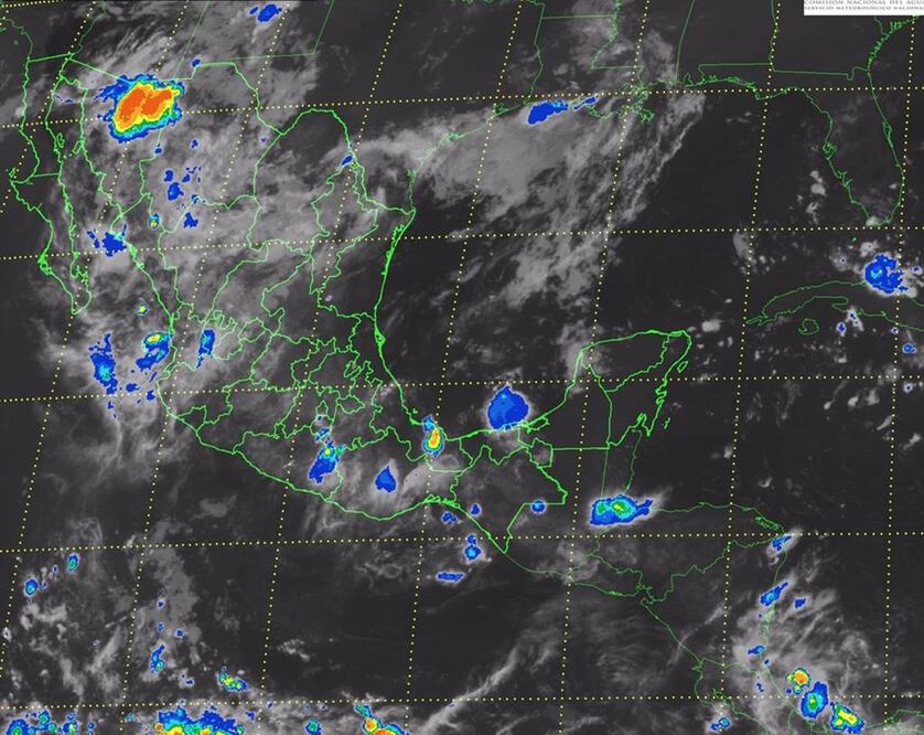 El SMN prevé tormentas fuertes en Sonora, Chihuahua, Coahuila, Nuevo León, Zacatecas, Jalisco, Colima, Michoacán, Guerrero, Oaxaca, Chiapas, Veracruz, Puebla, Morelos, Ciudad de México, Estado de México y Guanajuato (Conagua)