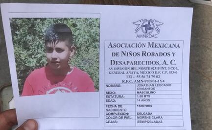 "Me metí en un problema, papá, ¡ven por mí!"; Jonathan, de 14 años, salió de su casa en Naucalpan y no volvió 