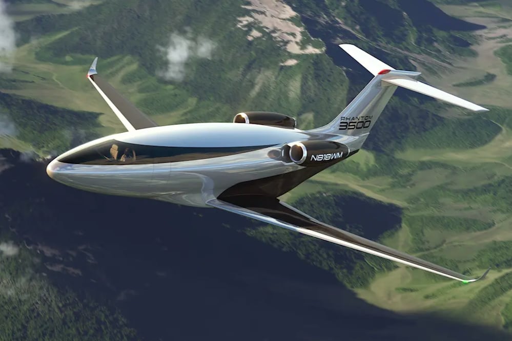 El diseño de este avión se asemeja a un delfín o torpedo, muy por fuera de lo convencional. Foto: Otto Aerospace