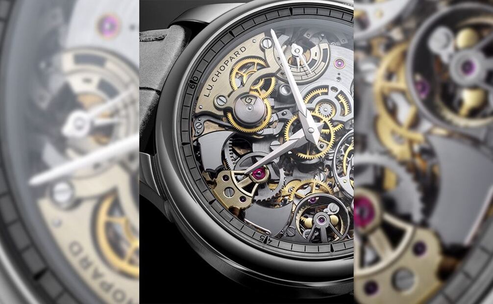 Acercamiento a la esfera esqueletada que dejar ver los componentes del movimiento.