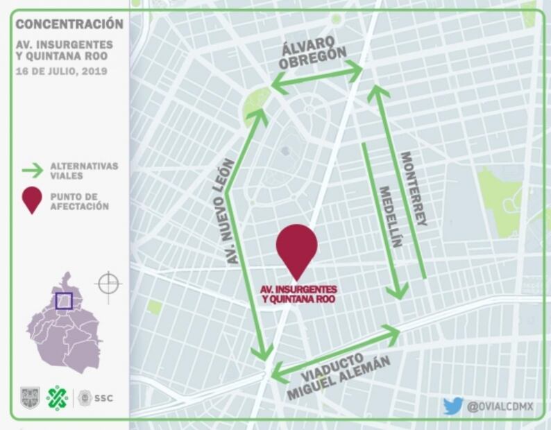 Manifestantes bloquean Insurgentes a la altura de Quintana Roo; rechazan construcción