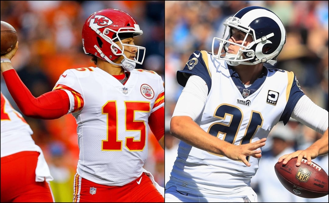 Patrick Mahomes y Jared Goff. Foto Especial