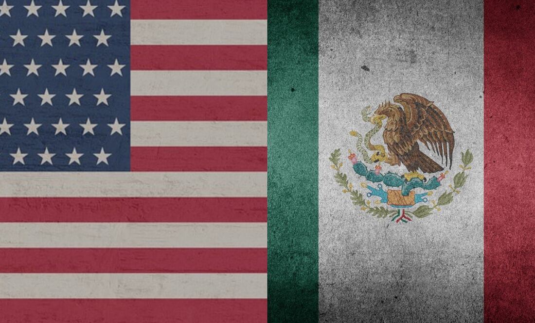 Banderas de Estados Unidos y México. Fotos: Pixabay