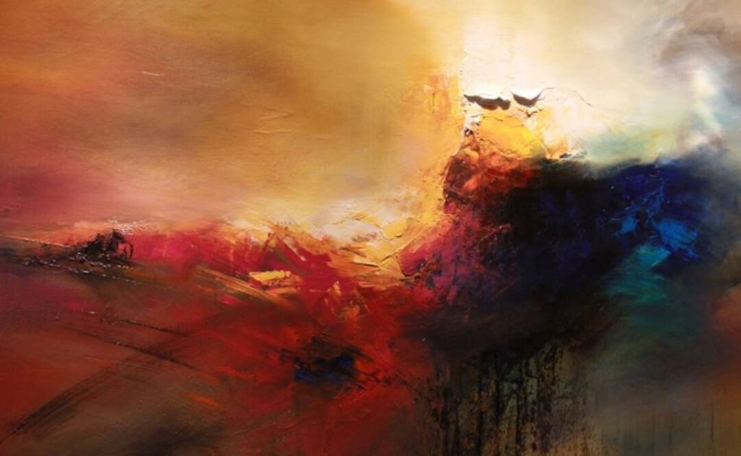 Son varias temáticas presentes en siete series y en cada una de ellas aborda el color respectivo, de acuerdo al título de la serie: ancestral, retablos contemporáneos, pinturas en silencio o imágenes del fuego. FOTO: Notimex.