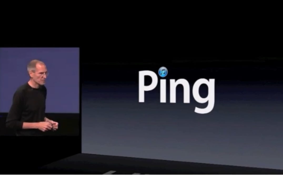 Así era Ping, la red social de Apple que fracasó. Imagen: captura de pantalla