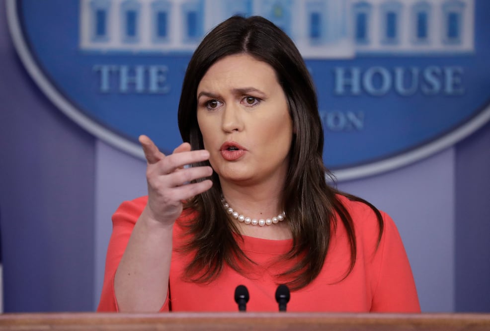 La portavoz de la Casa Blanca, Sarah Sanders. Foto: AP