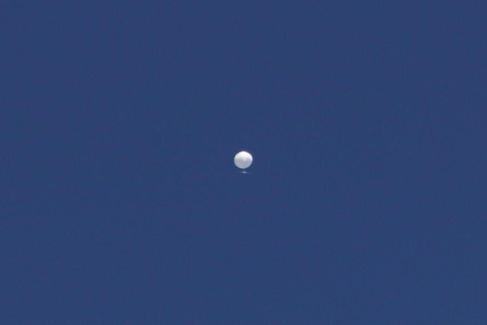 Un globo, sobre Columbia, Missouri, el 3 de febrero de 2023. Foto: AP