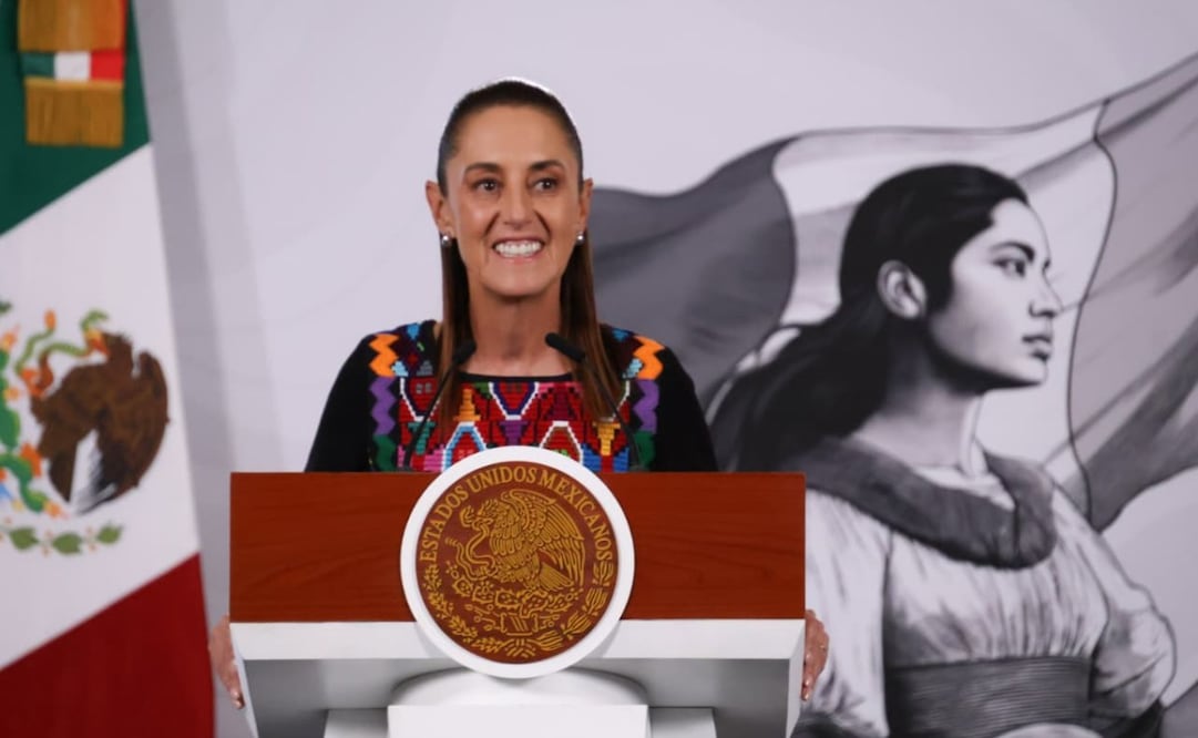 La presidenta Claudia Sheinbaum Pardo en la “Mañanera del Pueblo” de Palacio Nacional este 20 de mayo de 2026. Foto: Karla Guerrero/ EL UNIVERSAL