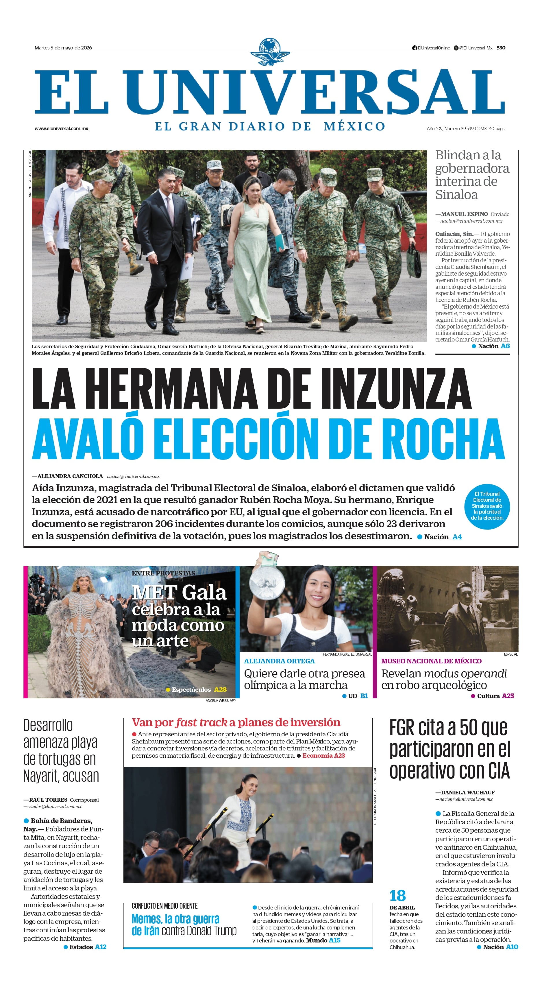 Portada impresa del 5 de mayo