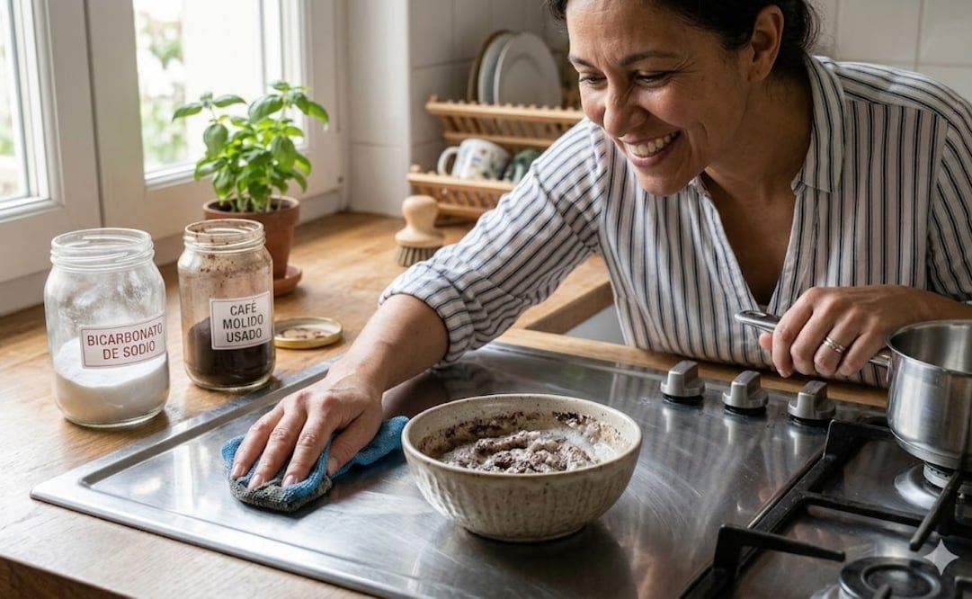 La combinación de los posos de café con el bicarbonato de sodio se consolida como una alternativa ecológica frente a los productos químicos industriales, destacando por su capacidad abrasiva y neutralizadora de ácidos en diversas superficies.
Foto: Imagen creada con IA