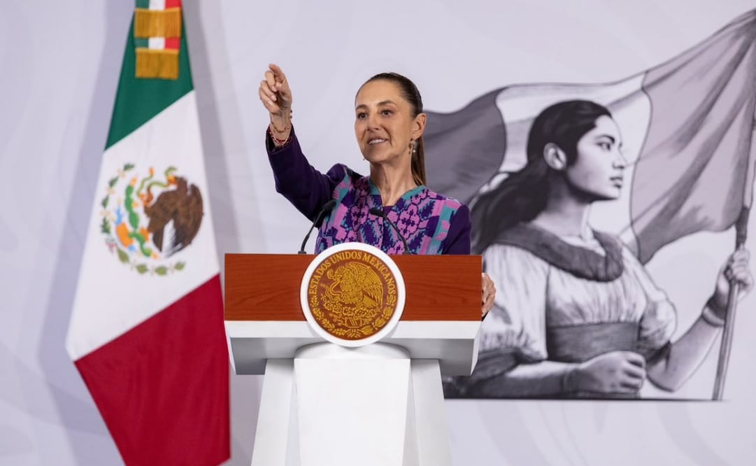 La presidenta Claudia Sheinbaum en la “Mañanera del Pueblo” del 16 de julio de 2026 en Palacio Nacional. Foto: Hugo Salvador/ EL UNIVERSAL