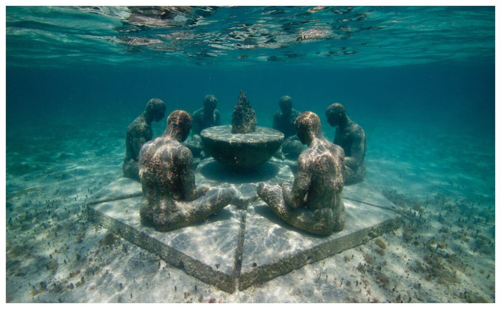 Este museo subacuático alberga más de 400 esculturas. Imagen: MUSA México