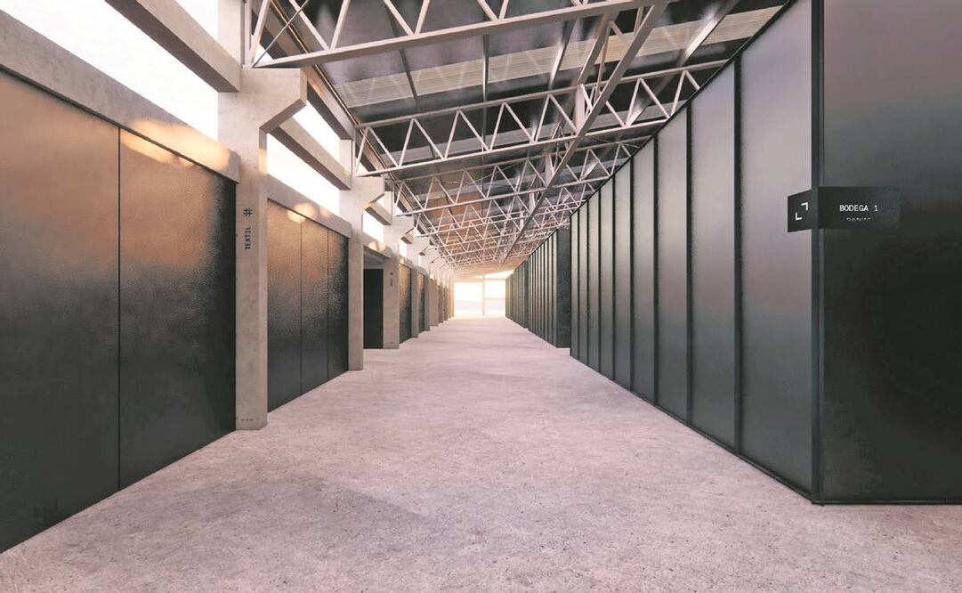 Un sistema de cajas, dentro de las bodegas, guardará las obras. Foto: Render de Taller Mauricio Rocha
