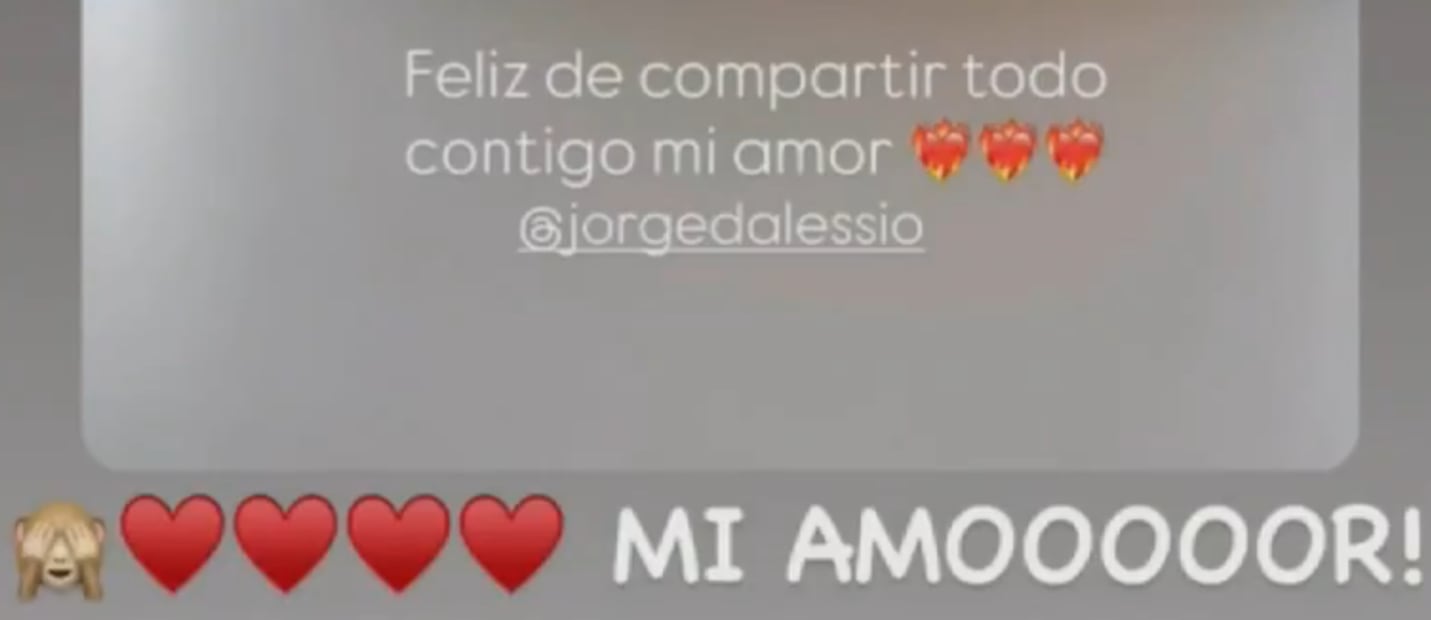 Daniela Arjona le dedica en redes mensaje romántico a Jorge D'Alessio.