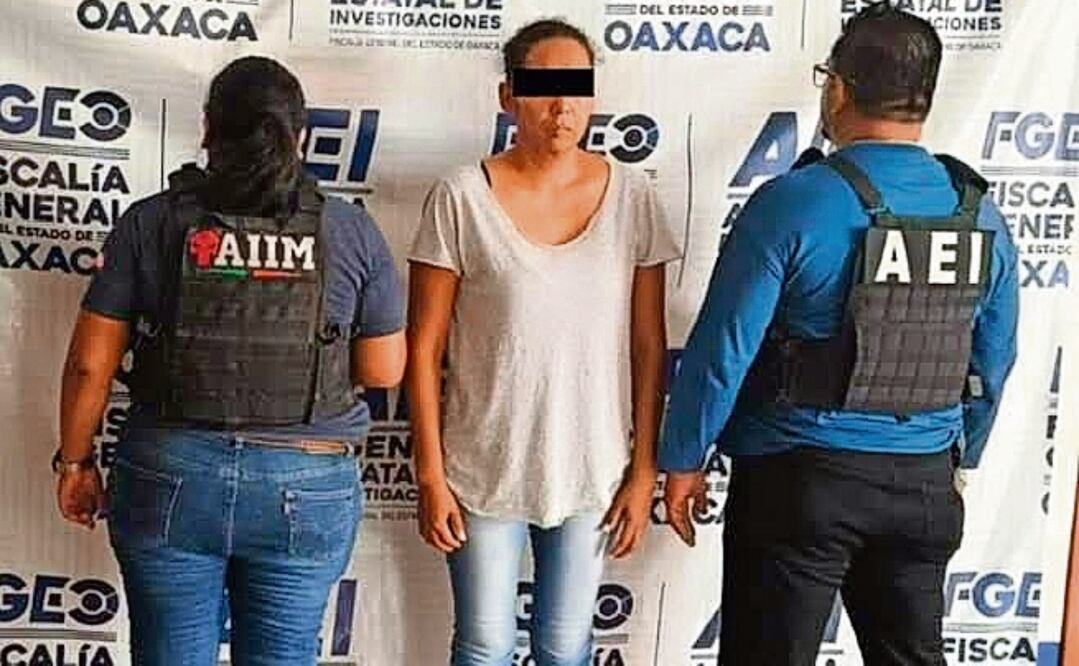 Cristian “N”, esposa de El Coyote Consentido, fue detenida en el municipio de Matías Romero, Oaxaca. Foto: Especial