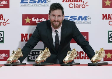 Lionel Messi recibe su cuarta Bota de Oro